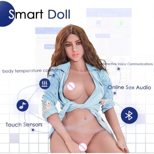 Racyme 158cm Smart Silicone Sex Doll Skeleton TPE Real Love Dolls for Touch Sensors Online Sex Audio Heated Temperature Control