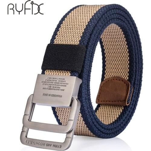2021 Tactical Belt Man Double Ring Buckle Thicken Canvas Belts for Men Jeans Waistband high quality Junior student NS11