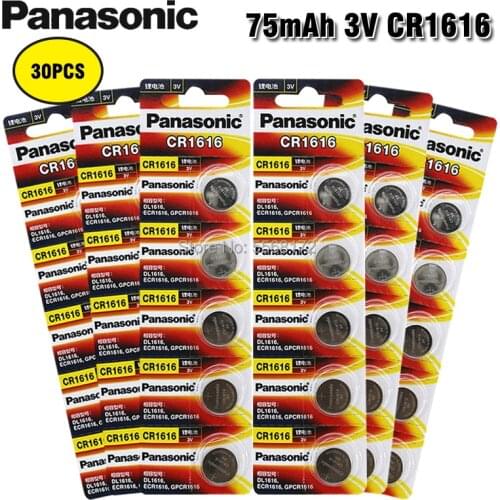30PCS Panasonic CR1616 Button Cell Coin Batteries CR1616 Car Remote Control Electric Alarm 3V Lithium Battery