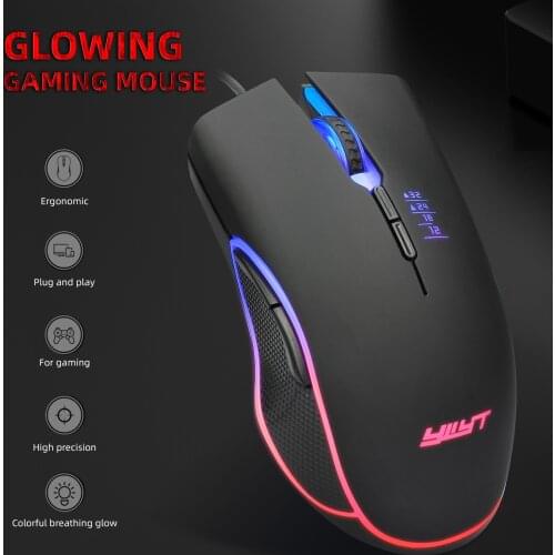 7-Buttons 3200DPI Ergonomic Wired Mouse 4-color Backlight RGB USB Wired Adjustable DPI Gaming Mouse Mice Ergonomic Mouse Wired