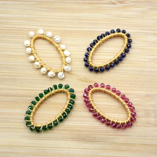 Multicolor stones Wire Wrapped components Natural pearl wire wrapped gold-plated accessories for jewelry DIY making