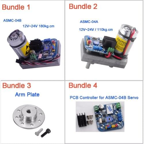 ASMC-04B/A Servo High Power Torque Support 12V~24V 180kg.cm /110kg.cm Large Robotic Manipulator/ Arm Plate XZ0033/A FZ2861