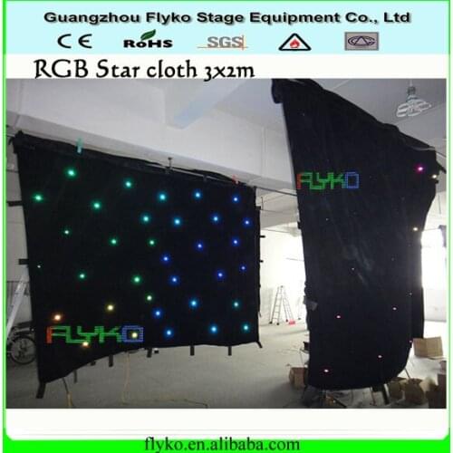 Free shipping star cloth 2x3m black stage backdrop