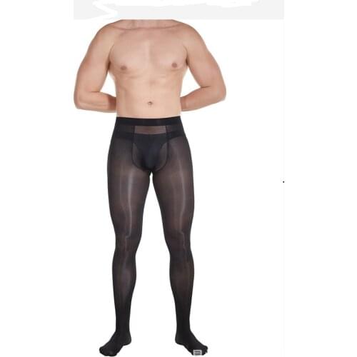 8D 912 Needle Chainless Panty-hose Transparent Light Silk Stockings Men Increase U-shaped Crotch Trousers Anti-chafe Leggings