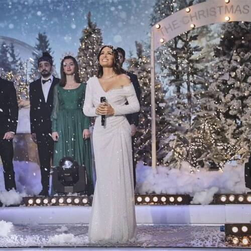 Glittle Off the Shoulder Mermaid Evening Gown V Neck Pleat Sequin Formal Dresses Cheap Prom Dress 2021