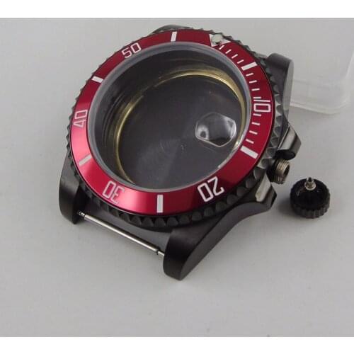High Quality Watch Case Sapphire Glass PVD Coated Fit For NH35A NH36A ETA2836 Miyota 8215 821A 8205 Movement Rotating Bezel