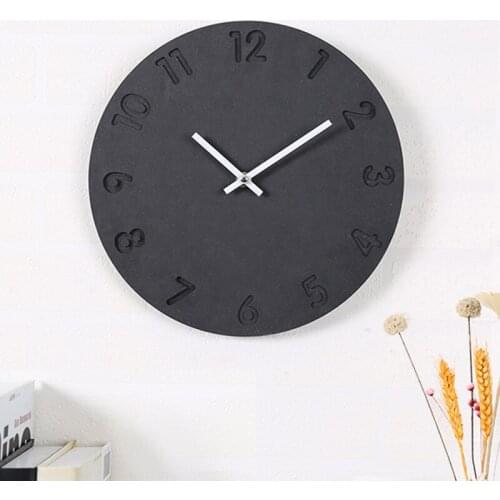 26cm Digital Wall Clock Simple Modern Design Wooden Clocks for Living Room Fun Round Wood Wall Watch Home Decor Silent