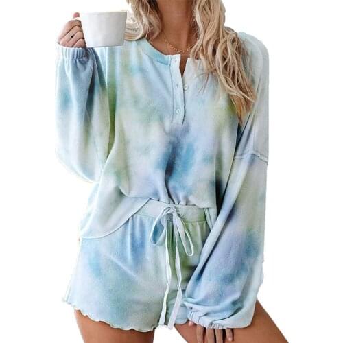 Darlingaga Casual Tie Dye Two-Piece Ladies Fashion Summer Tops And Shorts With suit clothing new