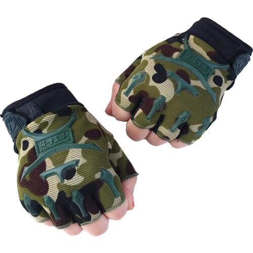 Silicone Anti-slip Anti-sweat Cycling Gloves Childrens Breathable Mountain Climbing And Climbing Exercise Short Finger Gloves