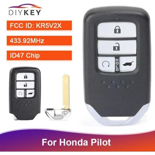 DIYKEY FCC: KR5V2X A2C83162500 433MHz with ID47 Chip Replacement Smart Remote Car Key Fob 4 Button for Honda Pilot