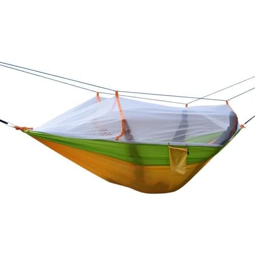Double Hammock With Mosquito Net Camping Survival Mosquito Net Hammock Parachute Cloth Portable Hammock 260*140 CM
