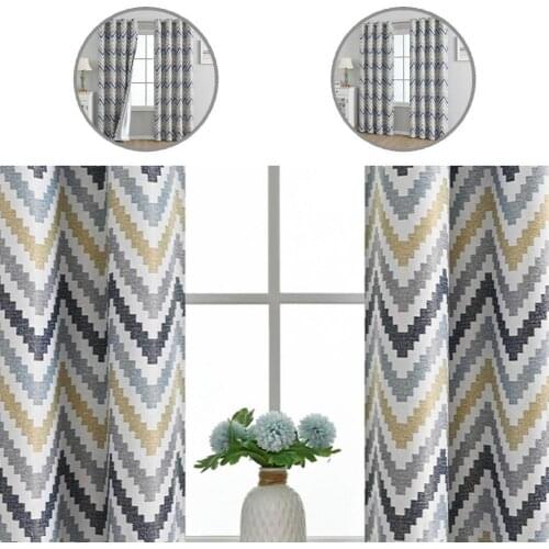 Saving Grommet Polyester Home Stylish Decoration Curtain for Bedroom