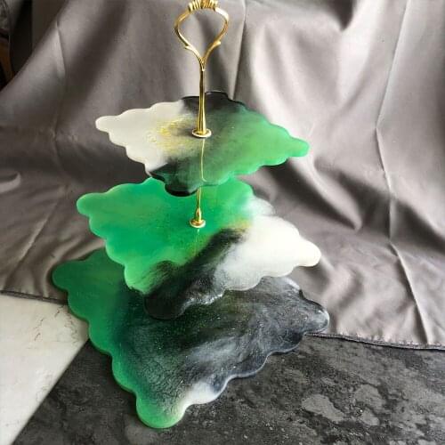 Aouke Mold Square, round Three layer fruit dish modeling silicone mold DIY household furnishings