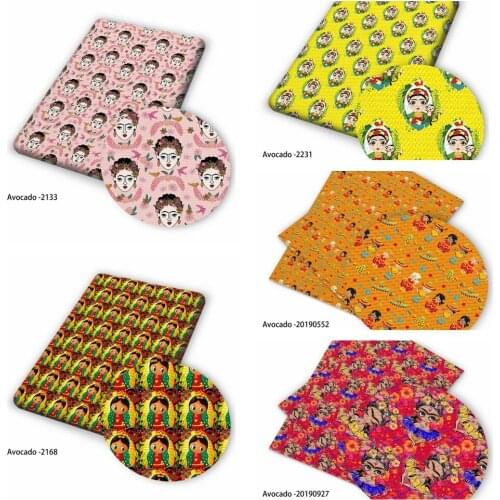 Huangtao Diy 50X150cm Mexican style Printing Cartoon Character Pattern Double Brush Poly Fabric By Yard 100% Polyester Fabric