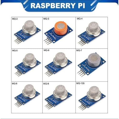 ITINIT R88 9 in 1 Gas Sensor MQ-2 MQ-3 MQ-4 MQ-5 MQ-6 MQ-7 MQ-8 MQ-9 MQ-135 Sensors Kit Module for Raspberry Pi Senor Kits