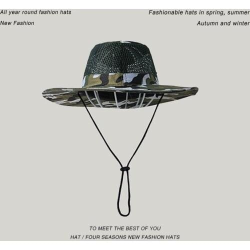 Sun Protector Camouflage Outdoor Fishing Cap Men Women Tactical Summer Quick Dry Mesh Hat Hunting Outdoor Hiking Fisherman Hats