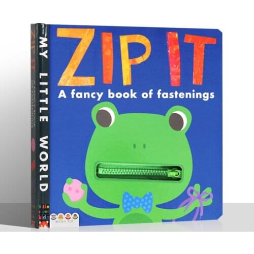 0-5 year 2 book/set ZIP IT A First book of fasteners Childrens English Picture books Exercise hands and brains baby early teach