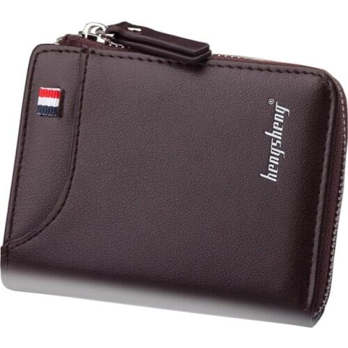 Short Men Wallets Fashion Brand Card Holder Multifunction Organ Pu Leather Coin Purse Male Zipper Money Clip Cluch Bag