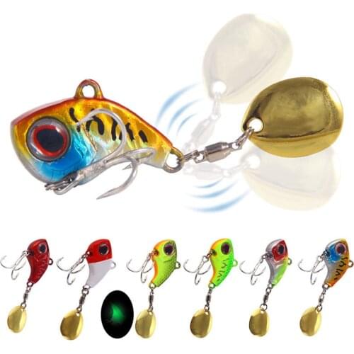 Loogdeel 1PCS Rotating Metal VIB vibration Bait Spinner Spoon Fishing Lures 9g 13g 16g 22g Jigs Trout Winter Fishing Hard Baits