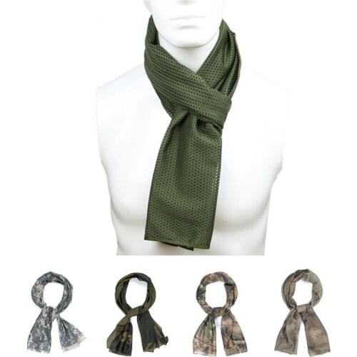 Men Jungle Muffler Breathable Headband Scarves Multi Tactical Camouflage Net Mesh Army Veil Cover Neckerchief Camo Outdoor Scarf