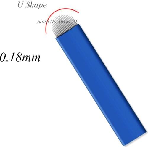 New Arrival 0.18mm 18 Pin U Shape Tattoo Needles Lamina Tebori Permanent Makeup Eyebrow Embroidery Blade Microblading Manual Pen