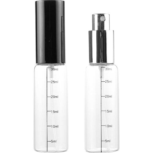 Wholesale 100 Pieces/Lot 30ML Portable Scale Glass Perfume Bottle With Aluminum Atomizer Empty Cosmetic Case For Traveler