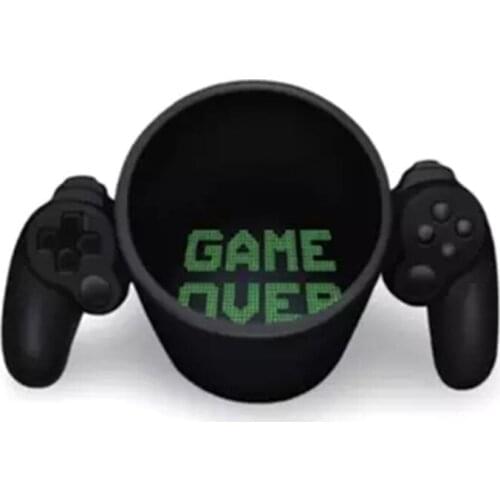 Personalized Creative Gamepad Shape Coffee Cup "Game Over" Letter Print in Bottom Inside Mugs Handle Controller Home