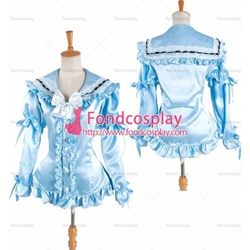 Sissy Maid Dress Gothic Lolita Satin Shirt Cosplay Costume Tailor-made[G1404]