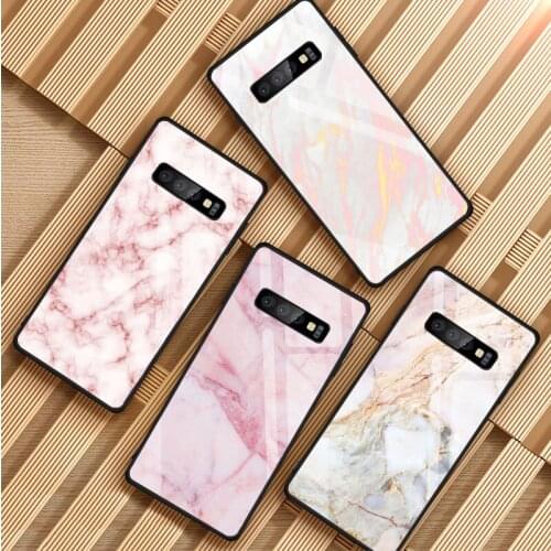 Pink marble fashion Tempered Glass Phone Case For Samsung Galaxy S8 S9 S10 S20 PLUS J6 J8 2018 NOTE 8 9 10 Cover Shell