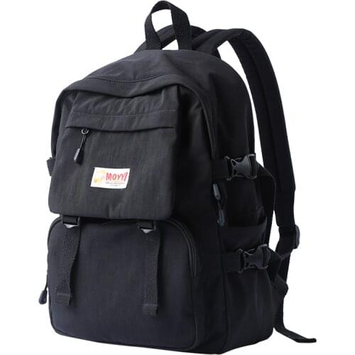 College Teenager Laptop Backpack Fashion Women Shoulder Bag Solid Color School Bag Large Capacity Comfortable Leisure Bag