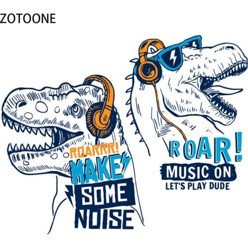 ZOTOONE Dinosaur Iron on Patch Diy Sticker for Child T-shirt Sweater Thermal Transfer Patch on Clothing Funny Cartoon Heat Press