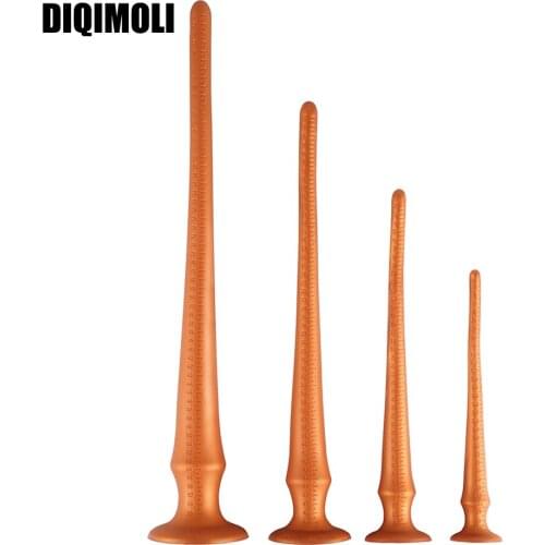 Extra Long Liquid Silicone Anal Plug Dildos Massage Stimulate Anus and Vagina Soft Anal Dilator Anal Sex Toys for Women and Men