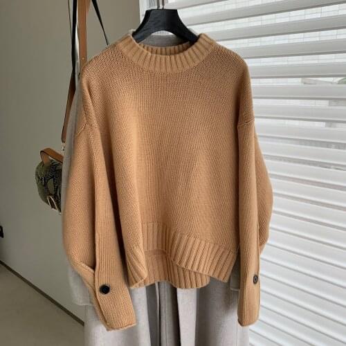 Women Sweater Thick Heavy Needle 70% Wool 30% Cashmere Woman Sweaters Pullover