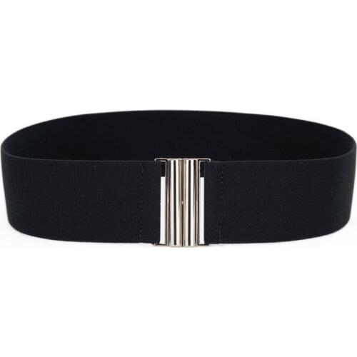 1PC Elegant Cummerbunds Womens Elastic Stretch Belts Lady Silver Buckle Wide Corset Waist Belts Waistband Apparel Accessories