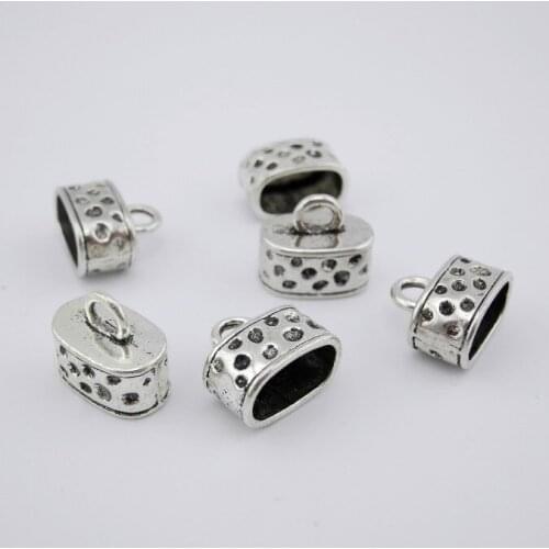 10sets 12.5x7.1mm Antique Silver Curved Oval Jewelry End Caps/Clasp for licorice leather bracelet --CLP1222
