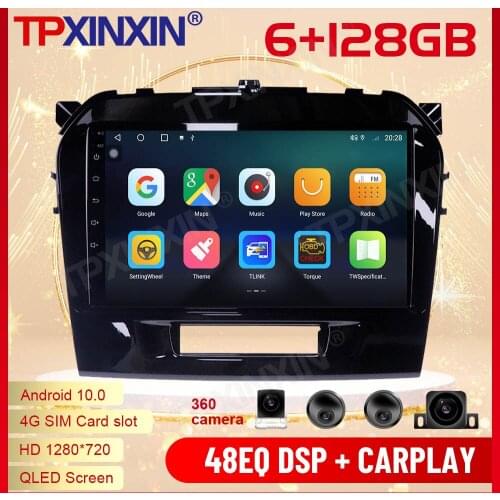 2 Din Carplay Android Radio Receiver Multimedia Stereo For Suzuki Vitara 4 2014 2015 2016 2017 2018 GPS Audio Recorder Head Unit