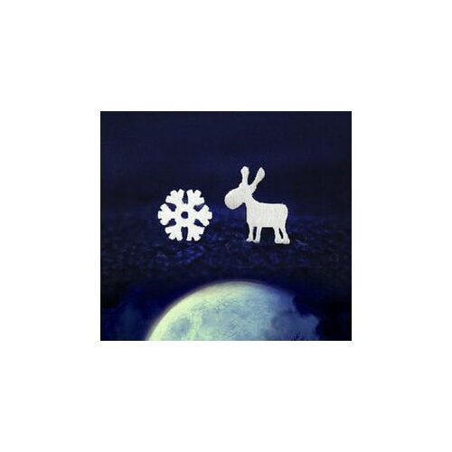 2016 New arrival Free shipping fashion Christmas flying reindeer & snow flower 925 sterling silver ladies`stud earrings jewelry