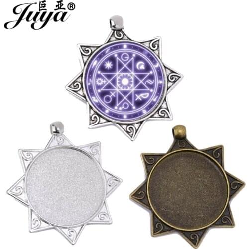 30PCS Eight Awn Star Pendant Cabochon Bases 30mm Geometry Blank Settings For DIY Jewelry Making Accessories Handmade Findings