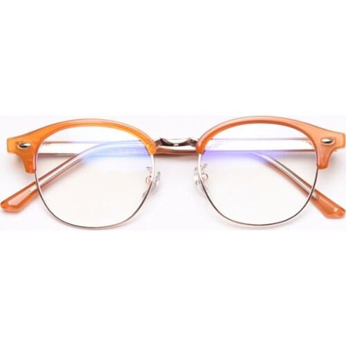 49464 Plastic Titanium Half Frame Retro Glasses Frame for Men and Women Optical Fashion Computer Eglasses Trend Eyebrow Flat Mir