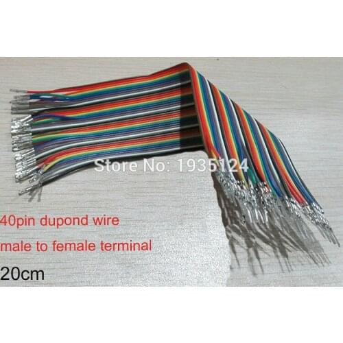 5PCS 20cm Pre-Wired 40pin male to female Crimp Contact Terminal Socket Power Cable Jumper Wire Dupont without connector