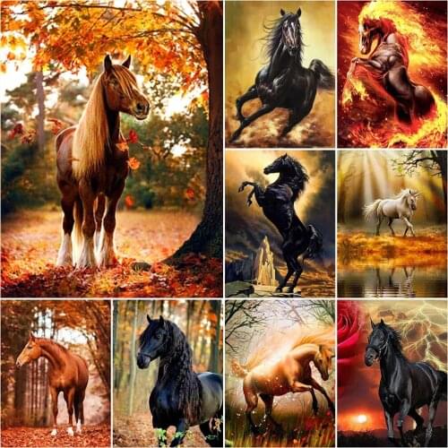 5D DIY Diamond Embroidery Horse Full Drill Mosaic Cross Stitch Diamond Painting Animals Home Wall Art Decoration