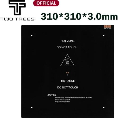 Aluminium heatbed MK3 310*310*3mm 12 24V black MK3 hotbed latest Aluminum 3d heated bed for Hot-bed Support 12V (310x310x3.0mm)