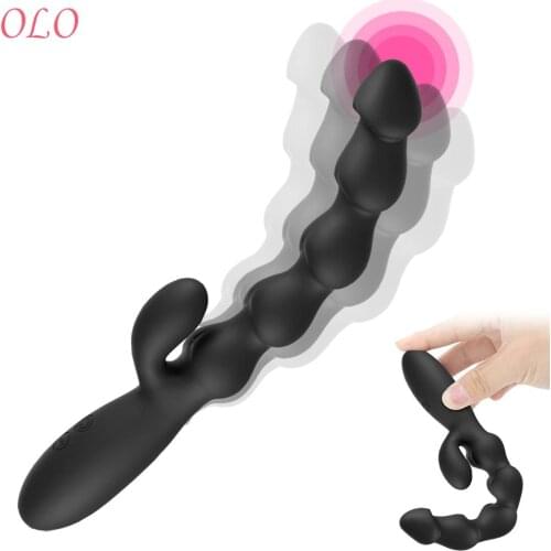 Anal Beads Dual Motor Butt Plug Sex Toys For Men Women Stimulator 10 Speeds Anal Vibrator Prostate Massage