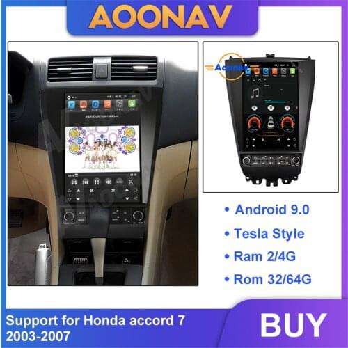 2din android car multimedia player For Honda accord 7 2003-2007 car radio autoradio GPS navigation Tesla style DVD player