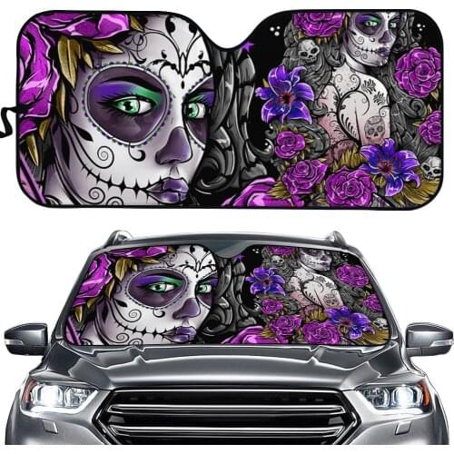 Anime Demon Slayer Cartoon Eyes Car Sun Shade Windshield Fold-up Sunshade for Windshields Women Girly Accessories Covers