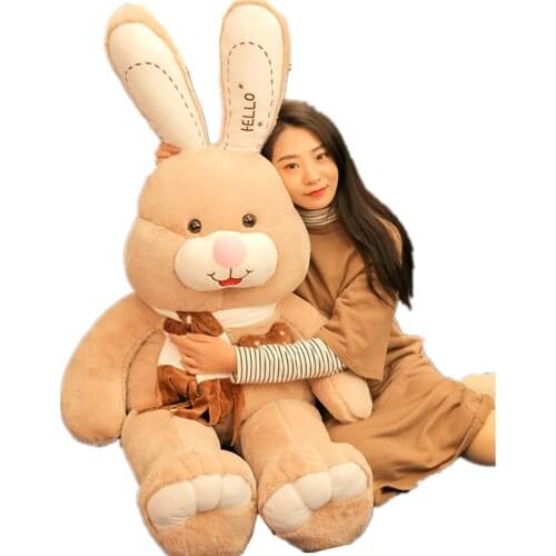 Fancytrader 59'' JUMBO Kawaii Giant Stuffed Rabbit Plush Toy Doll Cute Anime Bunny Hugging Pillow for Girl Gift Decoration 150cm