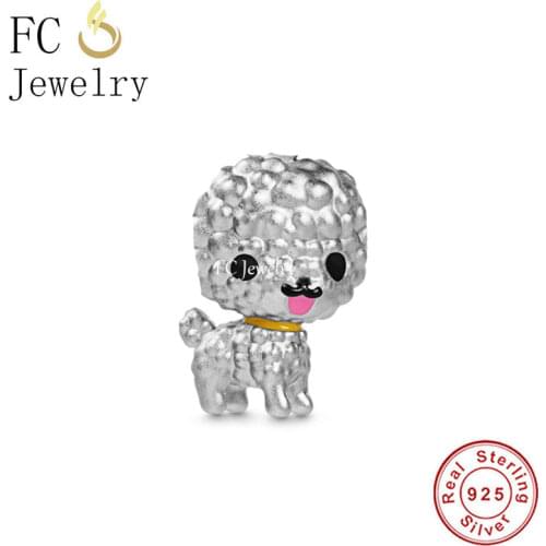 FC Jewelry Fit Original Charm Bracelet Real 925 Sterling Silver Poodle Corgi French Bulldog Bead For Making Women Berloque 2021