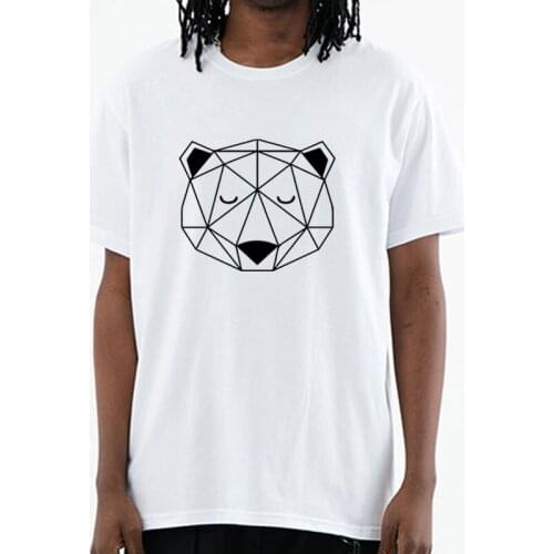 Nordic Bear Geometric printing T Shirt 2020 New Summer Short Sleeve O-Neck Cotton Clothing Plus Size Top Tee Trend Shirt