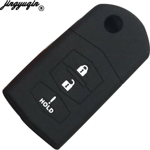 Jingyuqin 3 Buttons Silicone Remote Car Key Case Cover For MAZDA 3 5 6 CX-5 CX-7 CX-9 Housing Miata MX-5 MPS SP23 Holder Shell