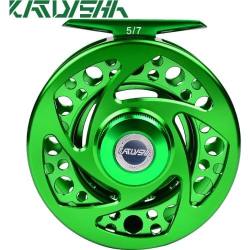 KATYUSHA Fly Fishing Wheel 5/7-7/9-9/10 WT Aluminum Fly Reel CNC Machine Cut Large Arbor Die Casting Fly Fishing Reel
